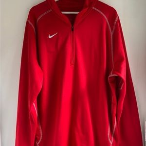 Nike Thermafit Mens Red quarter zip Pullover Hoodie XL
